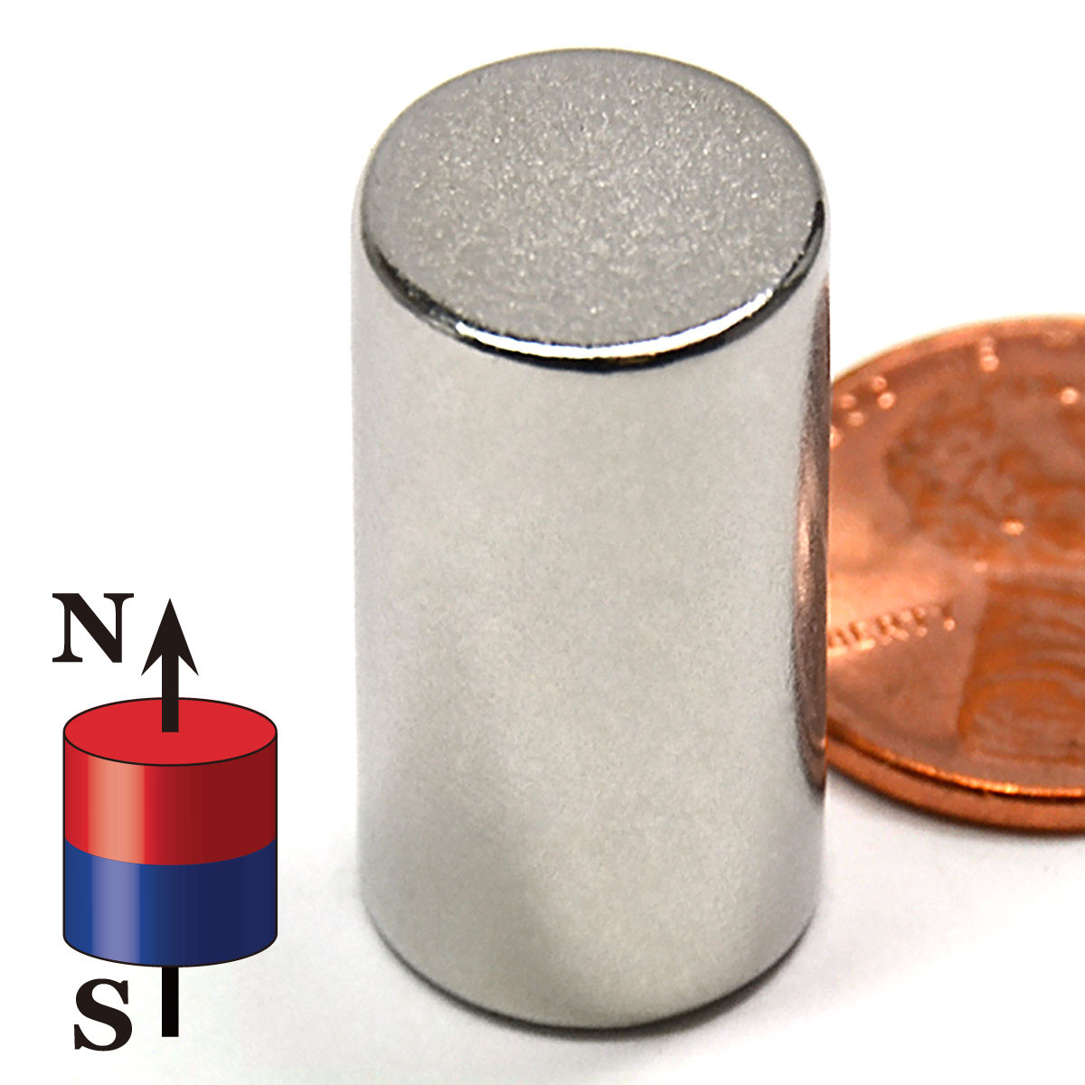 Side view of neodymium cylinder magnet