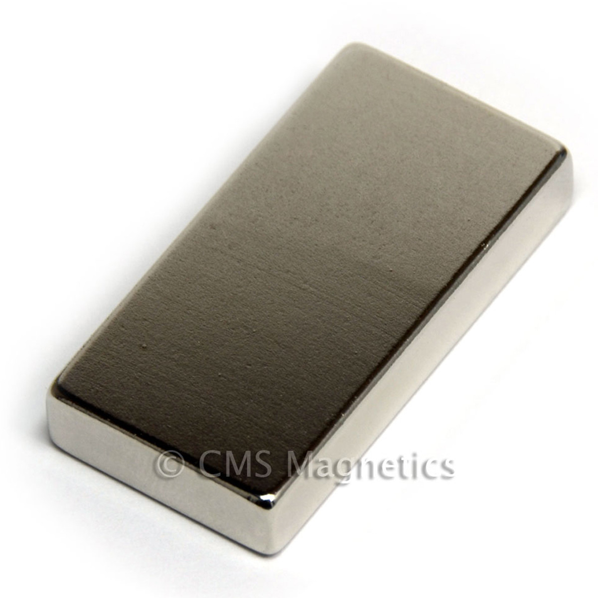 Corrosion Resistant N45 1-1/2x3/4x1/4 Magnet - Side View