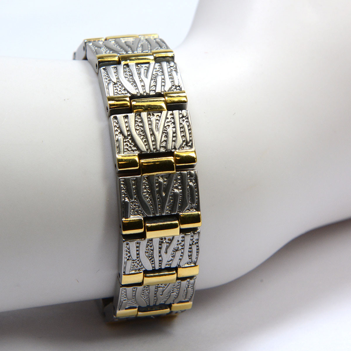 <img src=" Magnetic Bracelet Novoa mens Titanium.png" alt="Magnetic Bracelet Novoa Titanium Men's Satin With Gold Accent  ">