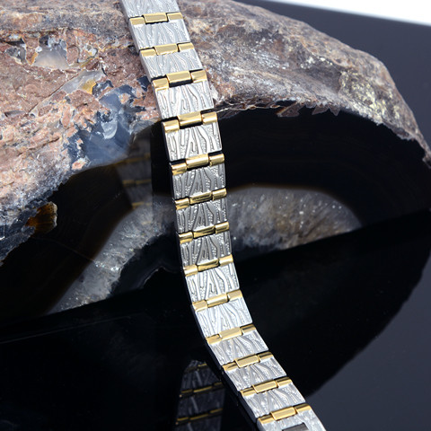 <img src=" Magnetic Bracelet Novoa mens Titanium.png" alt="Magnetic Bracelet Novoa Titanium Men's Satin With Gold Accent  ">