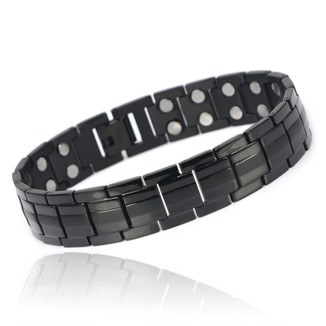 Magnetic Bracelet Novoa Men's Satin Titanium Magnetic Bracelet