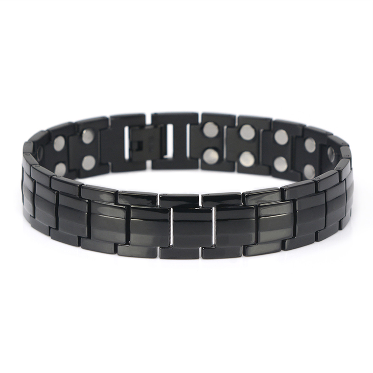 Magnetic Bracelet Novoa Men's Satin Titanium Magnetic Bracelet