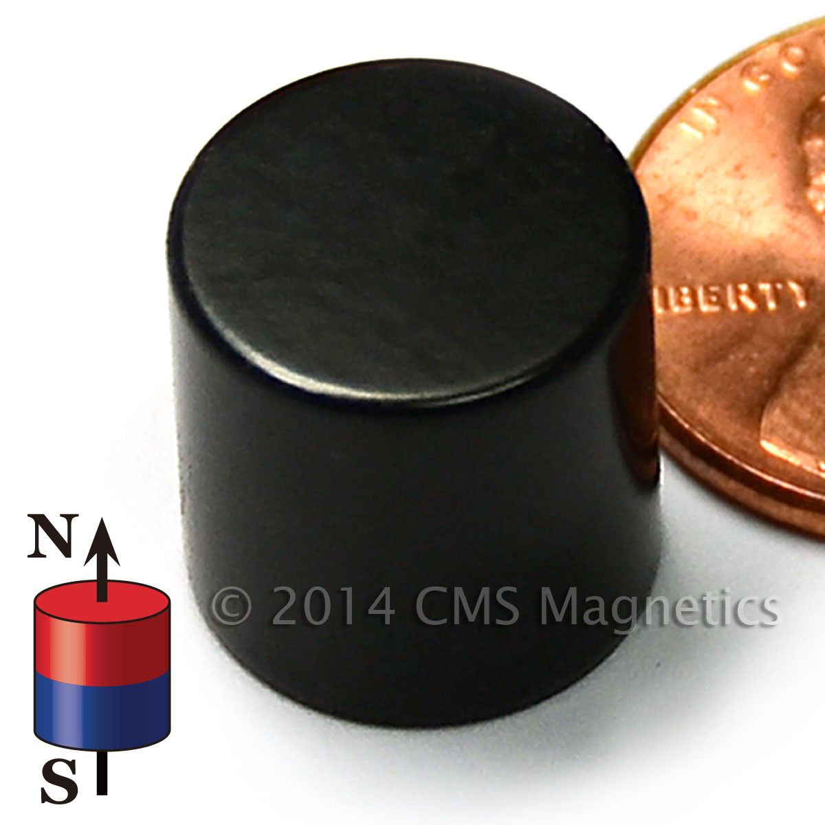 N45 23.3 LB Pull Dia 1/2x1/2" Neodymium Magnet Epoxy Coated