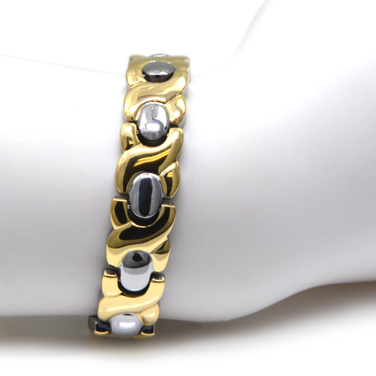 Magnetic Bracelet Titanium & Gold Therapy Magnetic therapy bracelet