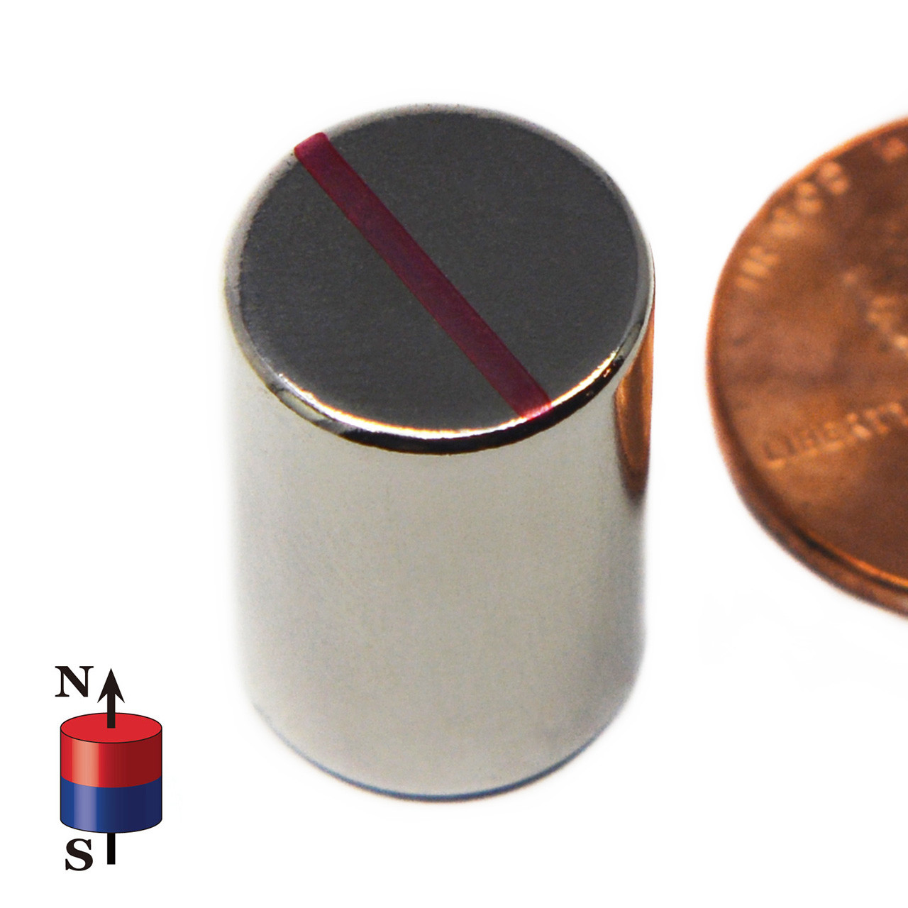 N52, 1/2x3/4" Neodymium Magnet, Nd Magnets, NdFeB Magnets, Cylinder Magnets, Rare Earth Magnets