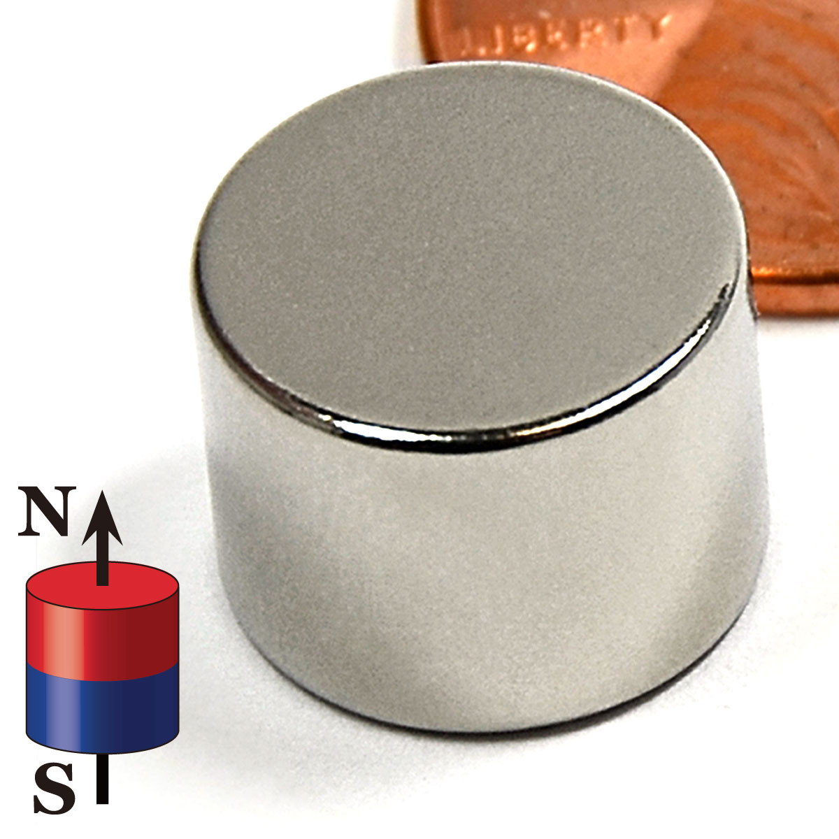 N52 Neodymium Disc Magnet 1/2x3/8 Inch - 20 LB Pull Force