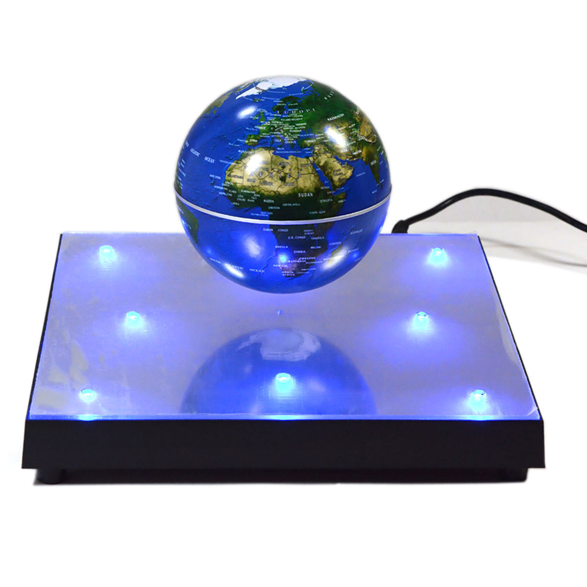 Magnetic Levitation Flat Base Blue Globe