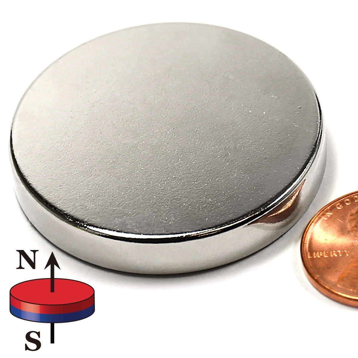 N45 Neodymium Disc Magnet - 1.5 Inch Diameter with 35 LB Pull