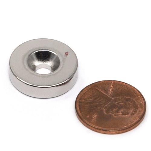 Powerful N42 neodymium magnet with 12.2 lb pull force