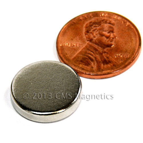 High-Strength N52 Neodymium Disc Magnet - Rare Earth Magnet with 8.3 lb Pull, 5/8 x 1/8 inch Size