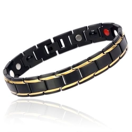 Magnetic bracelet jewelry Novoa Men's  Stainless  Gold Accents  B422JD
