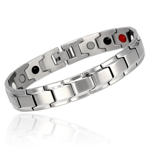 magnetic-bracelet-jewelry  Novoa Men's Quad Brushed Stainless B422d
