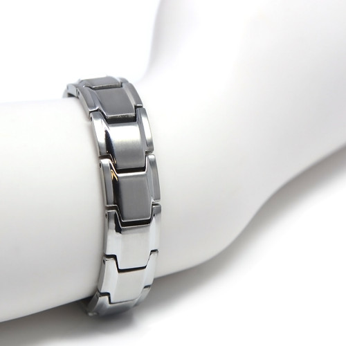 magnetic-bracelet-jewelry  Novoa Men's Quad Brushed Stainless B422d