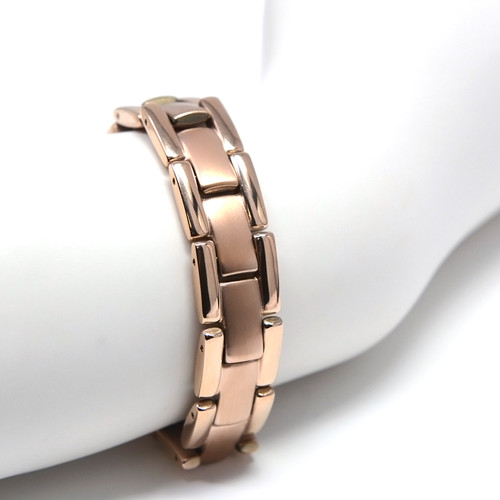 <img src="mens gold color magnet bracelet .png" alt="casual magnetic therapy jewelry  strong  top view    magnetic-bracelet-jewelry   Novoa Men's Rose Gold Colored    Novoa Men's Quad-Element Rose Gold Colored Titanium Magnetic Bracelet  ">
