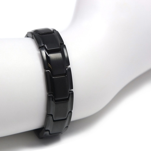 <img src=" Magnetic Bracelet  Novoa Men's Quad-Element Black  B422QD .png" alt="casual magnetic therapy jewelry   Front view         ">