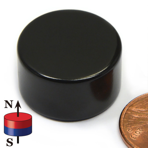 7/8X1/2" NdFeB Rare Earth Disc Magnet Black Epoxy Coated