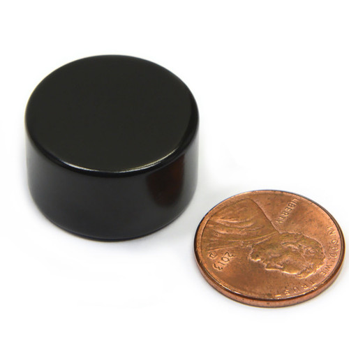 7/8X1/2" NdFeB Rare Earth Disc Magnet Black Epoxy Coated