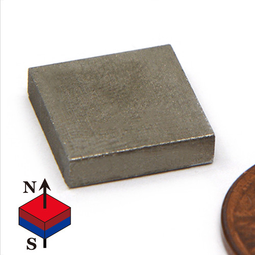 High Temp SmCo Block Magnet 1/2"x1/2"x1/8" with 4.1 LB Pull