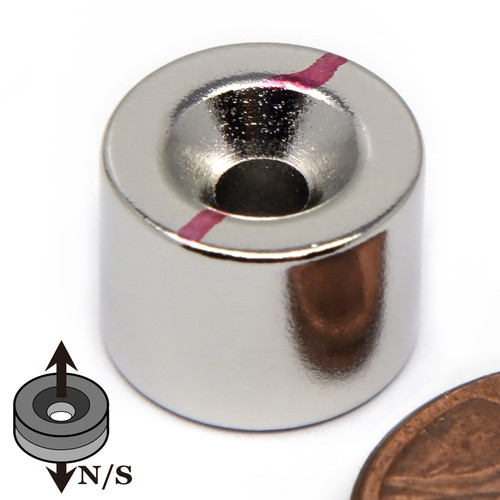 1/2"x 3/8" Neodymium Disc Magnet w/6 Countersunk Hole on Both Sides