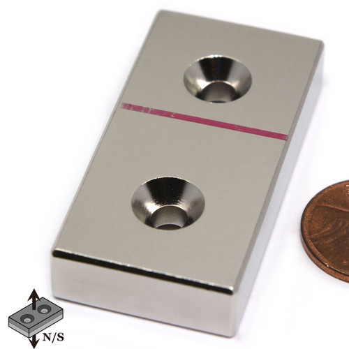 N45 Neodymium Block Magnet 2x1x3/8 Inch with 56 LB Pull