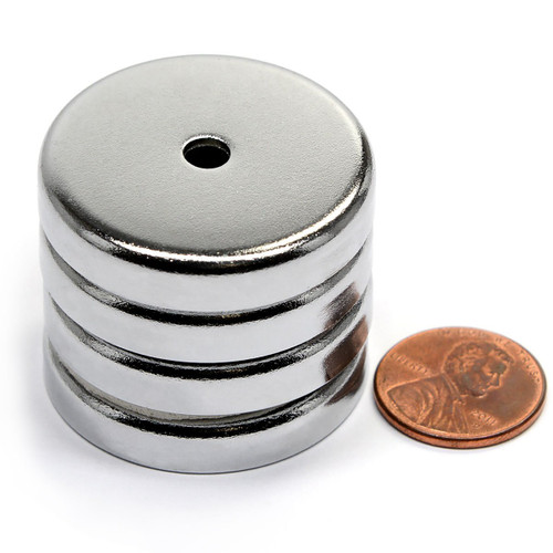 Strong Magnet Round Base (Cup Magnet) 15 LB Pulling Power RB36 1.42" Cup Magnet - 4 ea. Cup Magnets In This Pack