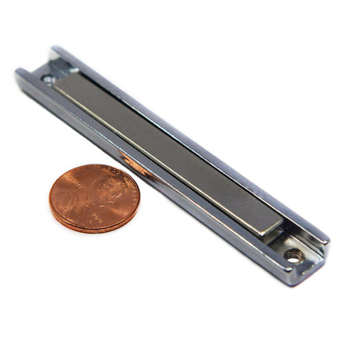 Neodymium Pot Magnet Threaded Holes 3.25"