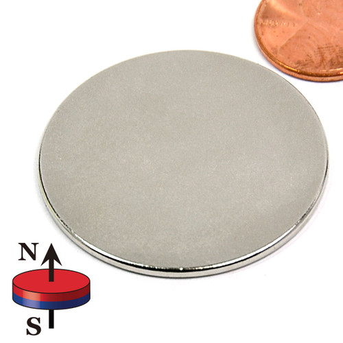 N52 neodymium disc magnet 1.5 inch diameter with 10 lb pull force
