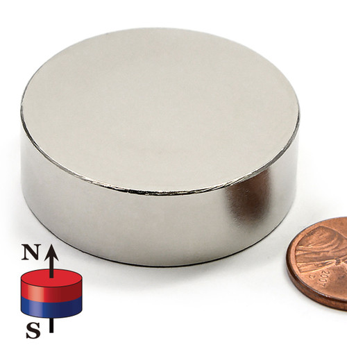 N45 Neodymium Disc Magnet 1-1/2"x1/4" with 35 LB Pull Force