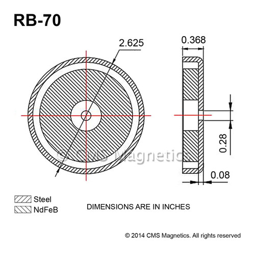RB70, Strong Ceramic Pot Magnets, Ceramic Cup Magnets, Magnetic Round Bases