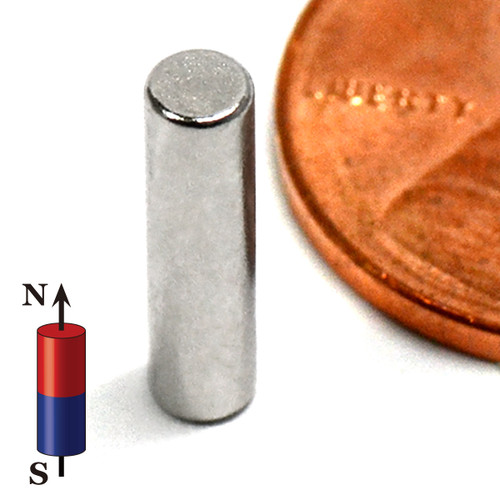 N52 Dia 1/8x5/8", NdFeB, Neodymium Magnet, Nd Magnets, Cylinder Magnets