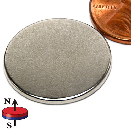 Cms Magnetics 17lbs 1-1/4 inchx1/8 inch Neodymium Disk Magnet, White