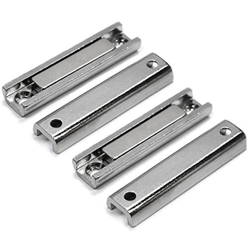4 pack of neodymium channel magnets, with countersunk holes