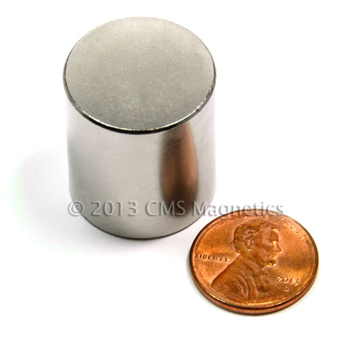N52 Neodymium Slug Magnet 0.923"x1" with 98 LB Pull Force