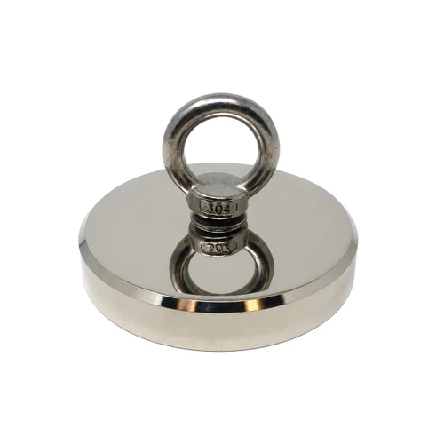 CMS Magnetics 880 lb heavy duty neodymium fishing magnet with chrome steel cup and eyebolt