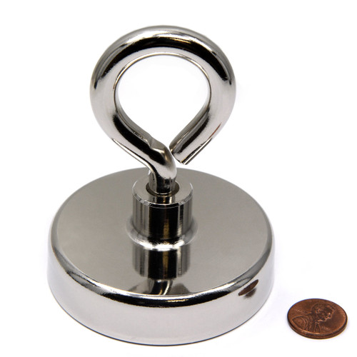 1350 LB Neodymium Fishing Magnet - Heavy Duty 5.4 Inch Diameter