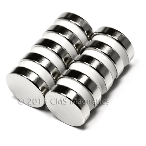 Dimensions and +/-0.002 Tolerances for 1x1/4 Grade N42 Rare Earth Neodymium Disc Magnet