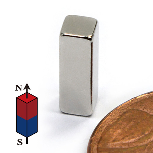 1/8"x1/8"x3/8" Neodymium Rare Earth Block Magnet