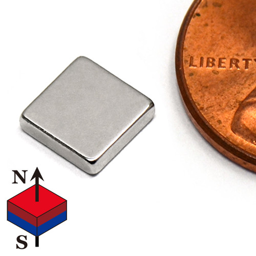 N52 rectangular block magnet 1/4x1/4x1/16 inches