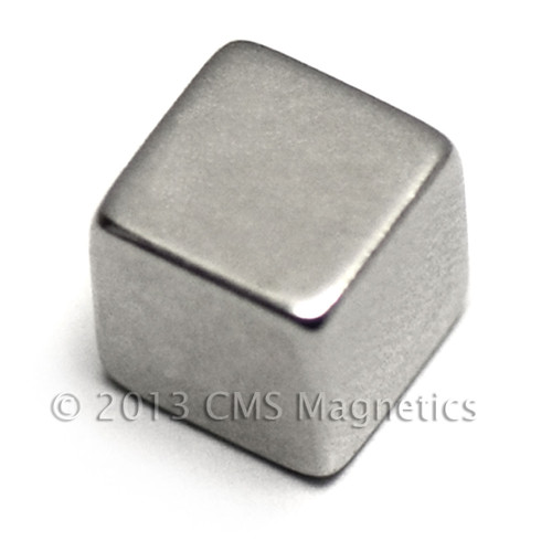N45 Neodymium Cube Magnet 1/4" with 6.6 LB Pull Force
