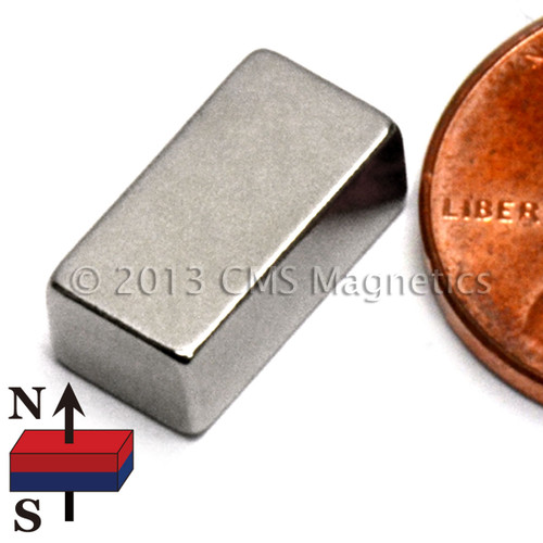 N42 Neodymium Cube Magnet - 3/16 in. x 3/16 in. x 3/16 in. thick - 2.2lbs  Pull