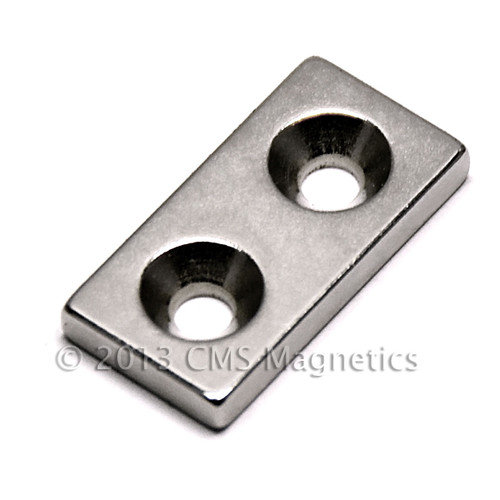 High-Strength Rare Earth Block Magnet with Countersunk Mounting