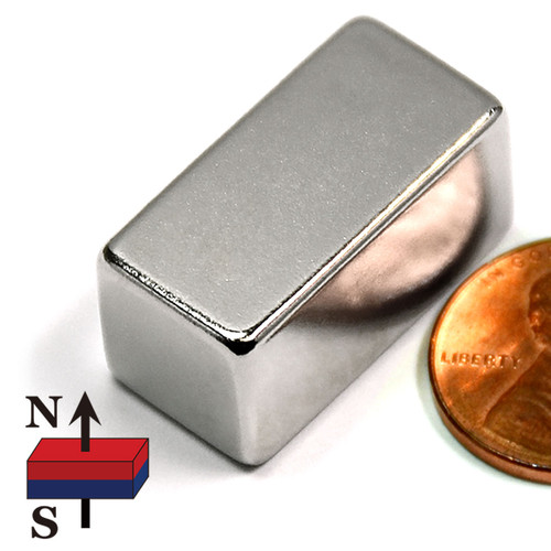 N45 Block Neodymium Magnet 1x1/2x1/2 Inch