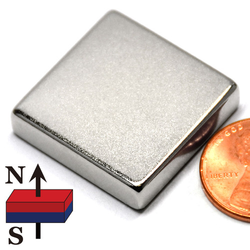 N50 Neodymium Rare Earth Block 1 x 1 x 1/4"