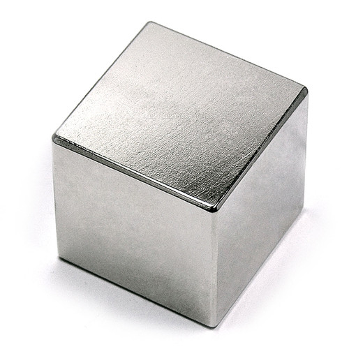 N42 Neodymium Cube Magnet in use, demonstrating its super strong magnetic force