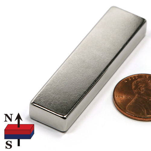 Detailed close-up of the N45 Neodymium Bar Magnet's surface and edges