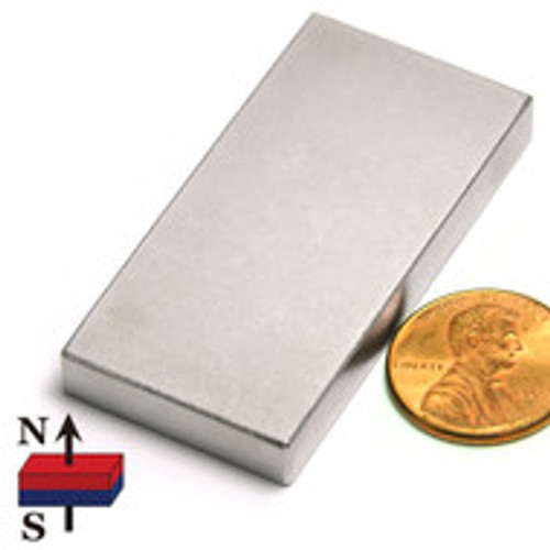 2x1x1/4" NdFeB Rare Earth Rectangle Magnet