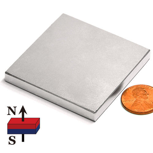 N42 Neodymium Block Magnet 2x2x1/4 Inch with 50 LB Pull