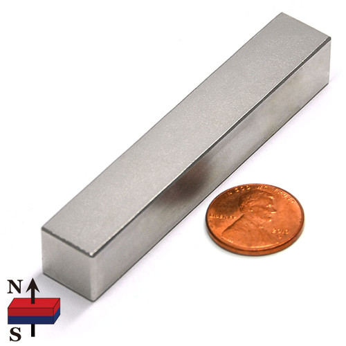 Ultra Strong N52 Neodymium Bar Magnet 3"x1/2"x1/2"