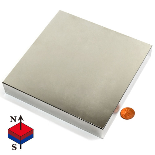 Heavy Duty Neodymium Magnet - 6x6x1 Inch, 602 lb Pull Force