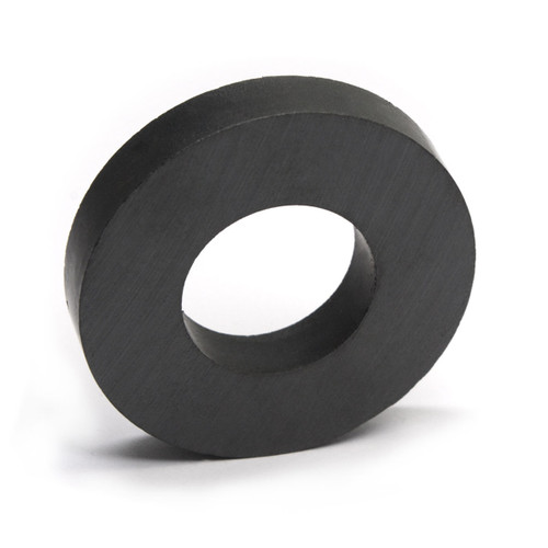 Close-up view of the Grade 8 Ceramic Ring Magnet showing OD45 x ID22 x 8mm dimensions